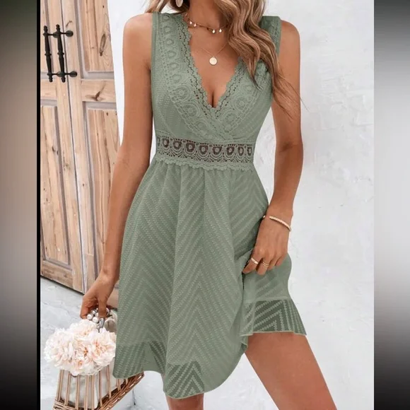 wine lace midi dress MON CHERIE V NECK ASYMMETRIC FRILL RUFFLE MIDI DRESS